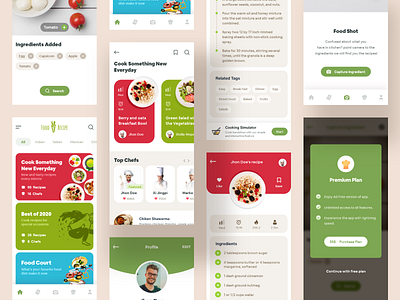 Recipe App concept design food recipe recipe app ui ux vector