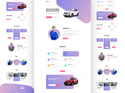 Car Repair Website Design car concept illustration redesign repair ui ux vector website