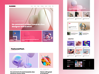 Blog Website Design adobe xd app branding concept design illustration ui ux vector website design