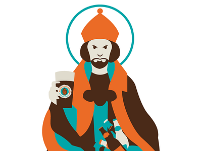 Arnold of Soissons beer illustration mestre cervejeiro pint saint vector
