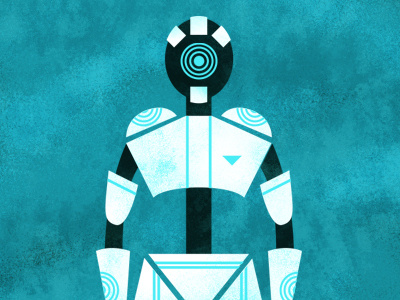 Celephaïs - Robot Guard animation blue concept illustration robot