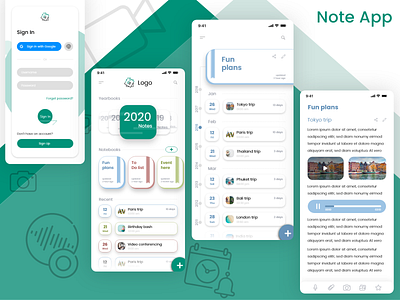 Note Application app login mobile app mobile design mobile ui note notebook notepad notes notes app notification reminder reminder app