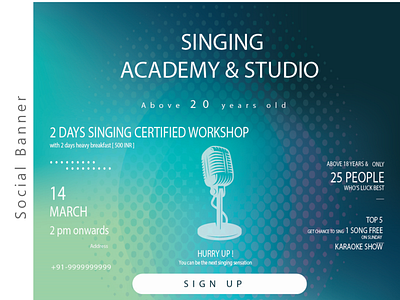 singing workshop banner ads banner design music singing social media social media banner social media templates workshop