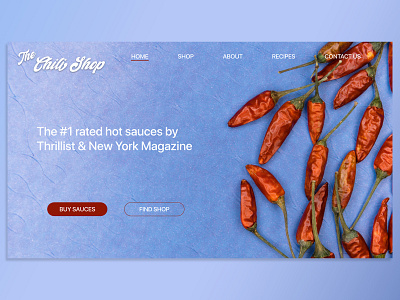 Daily UI 003 - Landing Page The Chili Shop daily 100 challenge dailyui dailyuichallenge product design typography uidesign ux design uxui website design xd