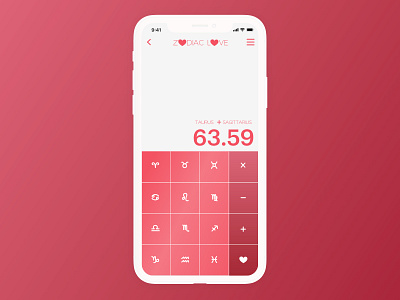 DAILY UI 004 - ZODIAC LOVE app app design daily 100 challenge dailyui dailyuichallenge product design typography uidesign ux design uxui