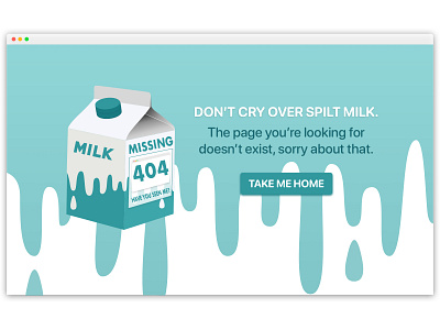 DAILY UI 008 - 404 PAGE (Missing Milk) app design daily 100 challenge dailyui dailyuichallenge milk milk carton missing product design typography uidesign ux design uxui