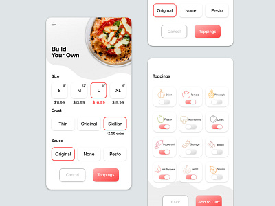 Pizza App - Daily UI - 015 On Off Switch