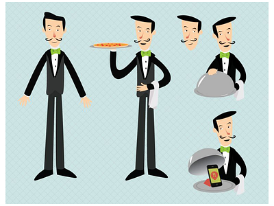 The Waiter of BuscaPrato App character design