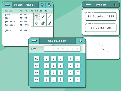 Retro-Windows design desktop flat interface redesign retro ui vintage windows