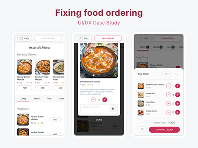 Dine-in Food Ordering at Restaurants app dailyui design flat interface mobile ui ux web app