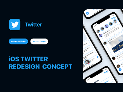 iOS Twitter Redesign Case Study Cover design interface mobile app product design redesign twitter ui ux