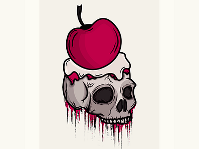 Cherry Skull anatomy comic dark depth design detailing illustration logo skull