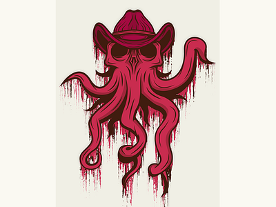 Cowboy Octosquid anatomy animal comic dark depth design detailing illustration logo