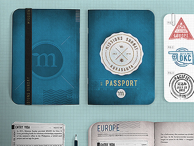 MRCC Passport branding brochure stamp texture