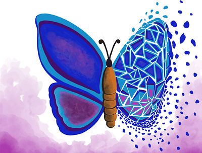 Broken Butterfly Wing adobe adobefresco adobeillustration animation attractive butterfly blue broken broken butterfly wings butterfly butterfly wings design different colours digital art work digital painting during quarantine free butterfly illustration innocent purple wings
