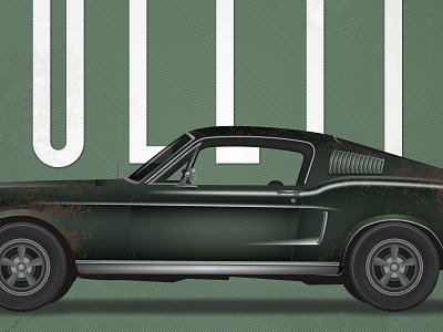 Bullitt Poster ai bullitt car green illustration illustrator muscle poster vector wheels