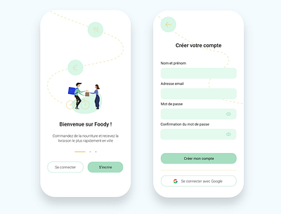 Foody, formulaire d'inscription app design illustration ui uidesign ux uxuidesign web