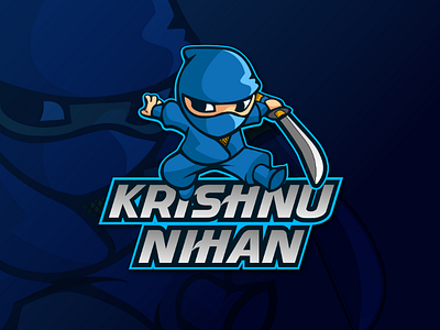 Logo Design for Kutty Ninja artwork blue colors graphic design logo art logo design mascotlogo ninja typefaces vector design