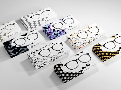 Eyewear Packaging abstract eyewear floral flower geometric glasses illustration packaging packaging design pattern reading