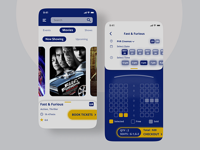 Movie Ticket Booking App app app design branding design figma mobile mobile ui typography ui ux