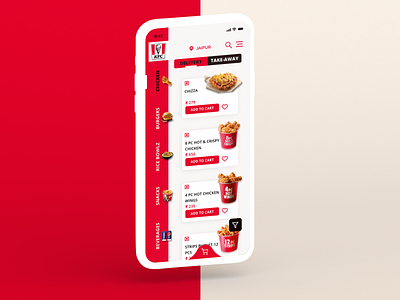 KFC App app app design branding design figma foodie minimal mobile mobile ui redesign ui ux