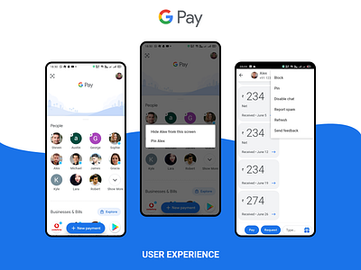 Google Pay - user experience adobe xd app app design design mobile mobile ui ui user experience ux