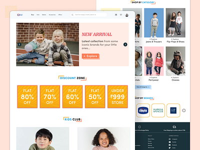 Kids-Fashion Landing Page design figma kids landingpage typography ui user interface ux web website design