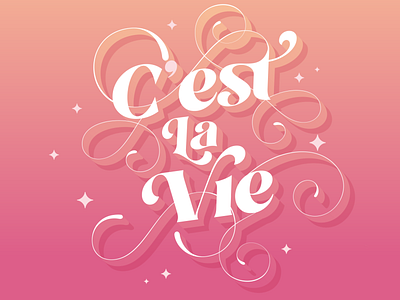 c'est la vie design handlettering illustration lettering life typography