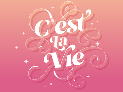 c'est la vie design handlettering illustration lettering life typography