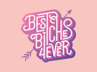 BBF :: Best Bitches 4ever besties cute funny funny shirt graphic shirt handmade illustration lettering lettering art typography
