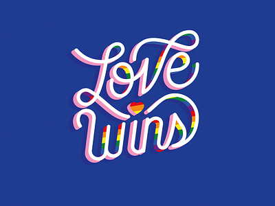 Love Wins customtype design handlettering handmade illustration illustrator lettering lgbt love wins pride 2020 pridemonth type typography