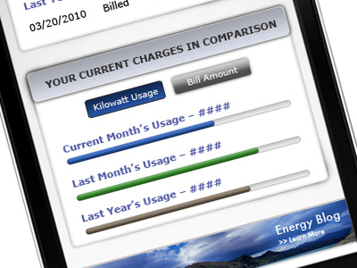 Usage Chart app blue mobile rebound web webdesign