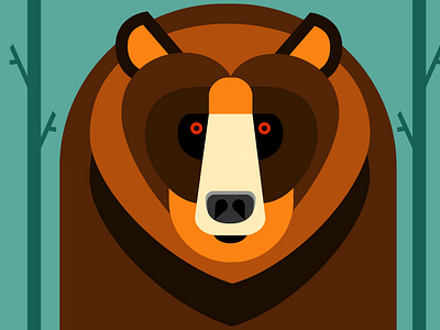 Bear Vector animal bear beast branding brown design forest illustration linear logo nft predator vector wild wool
