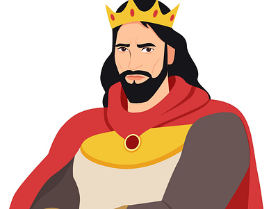 king artur branding illustration king knight man ui vector