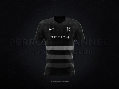Perros FC black brand branding bretagne club design enjoy football gradient hermine jersey jersey design line maillot mockup nike perros sport t shirt white