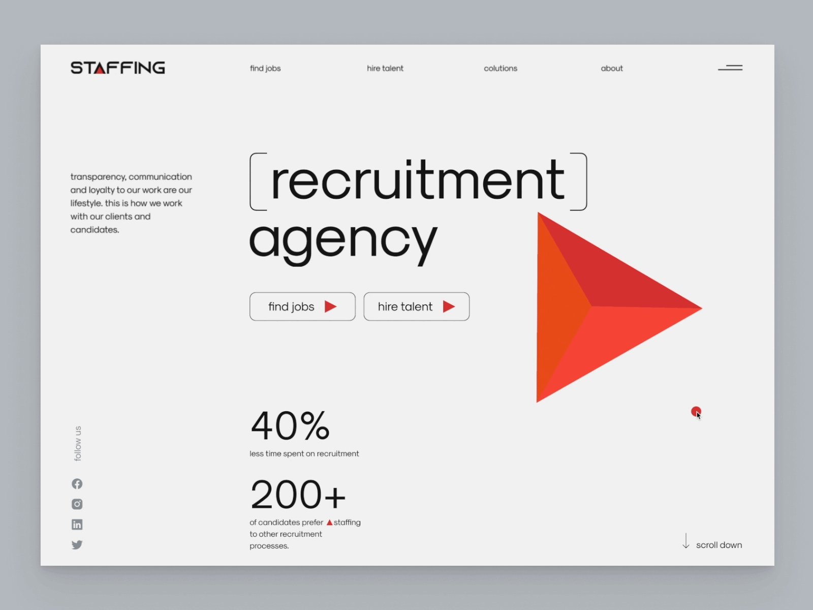 Recruitment Agency animation concept homepage hunting recruiting recruitment agency ui web web design