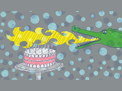 Happy Birthday Dragon animated drawing animation birthday birthday cake cake dragon ecard illustration stop animation