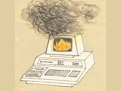 Commodore Fire animated drawing animated illustration animatedgif animation animator computer drawing fire illustration music video retro stop motion animation