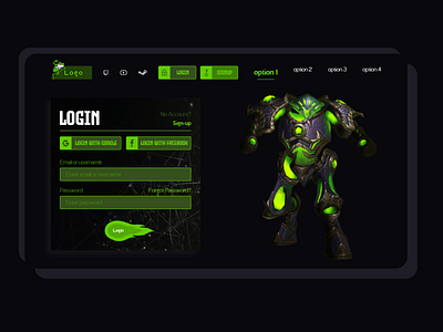 Gaming Login Concept design gaming login ui ux