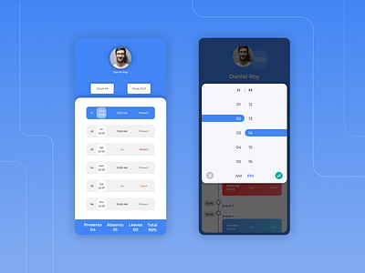 Attendance clocking attendance clock design ui ux