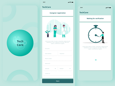 TechCare - User verification design healthcare ui ux