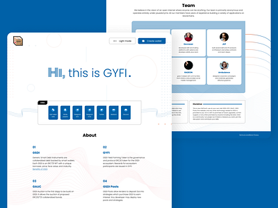 GYFI - Light mode blockchain dapps design landing page minimalist ui ux