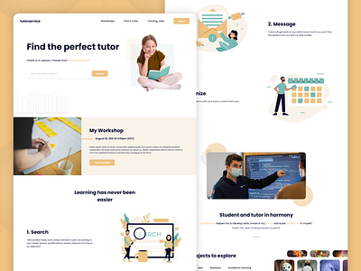 Tutor service landing page booking design landing page tutor services ui ux