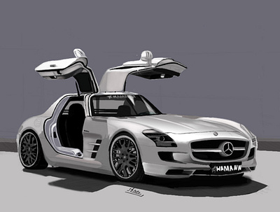 my favorite car car digital drawing digital illustration digital painting digitalart illustration mercedes mercedes benz photoshop wacom