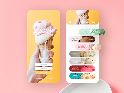 Scoop! app design ice cream icecream ui ux