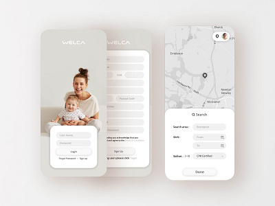 WELCA app care caregiver design elderly health healthcare support ui ux wellbeing wellness youth