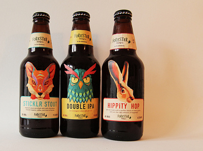 Forester Brewing beverage design illustration package design