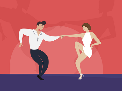 Salsa Dancers dancers illustration invite salsa dancing