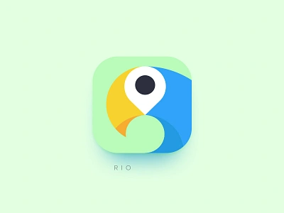 Rio android app bird clean find flat icon navigation rio travel trip