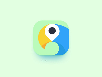 Rio android app bird clean find flat icon navigation rio travel trip